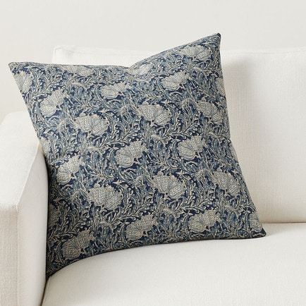 This blue floral throw pillow adds a pop of texture and color to your home this spring! #ABlissfulNest