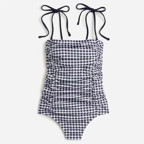 This gingham one piece swimsuit is the perfect new swimsuit to add to your collection this summer! #ABlissfulNest