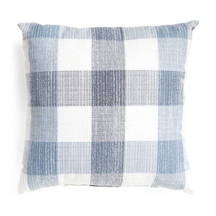This blue plaid throw pillow is perfect for spring! #ABlissfulNest