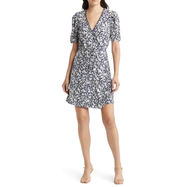 This floral linen wrap dress is the perfect summer dress! #ABlissfulNest