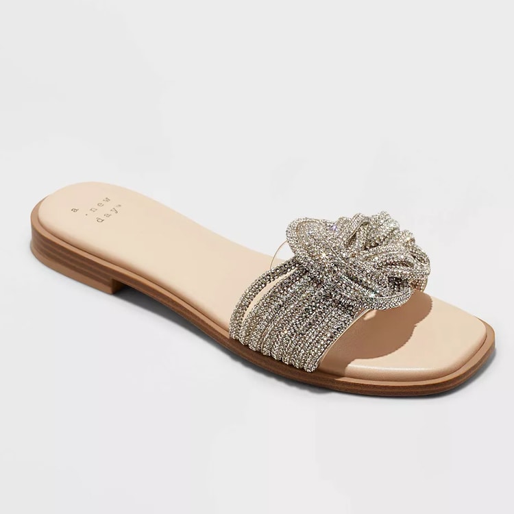 These crystal embellished slide sandals are a summer must have! #ABlissfulNest