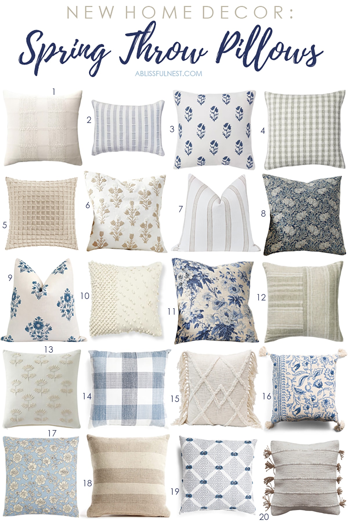 Beautiful and Affordable Spring Pillows