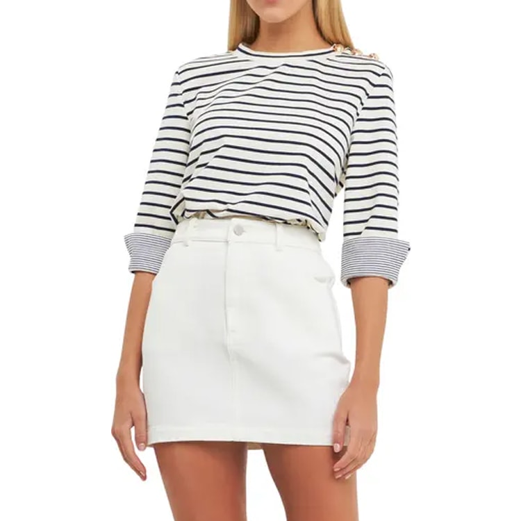 This striped cuff sleeved top is the perfect summer top under $100! #ABlissfulNest