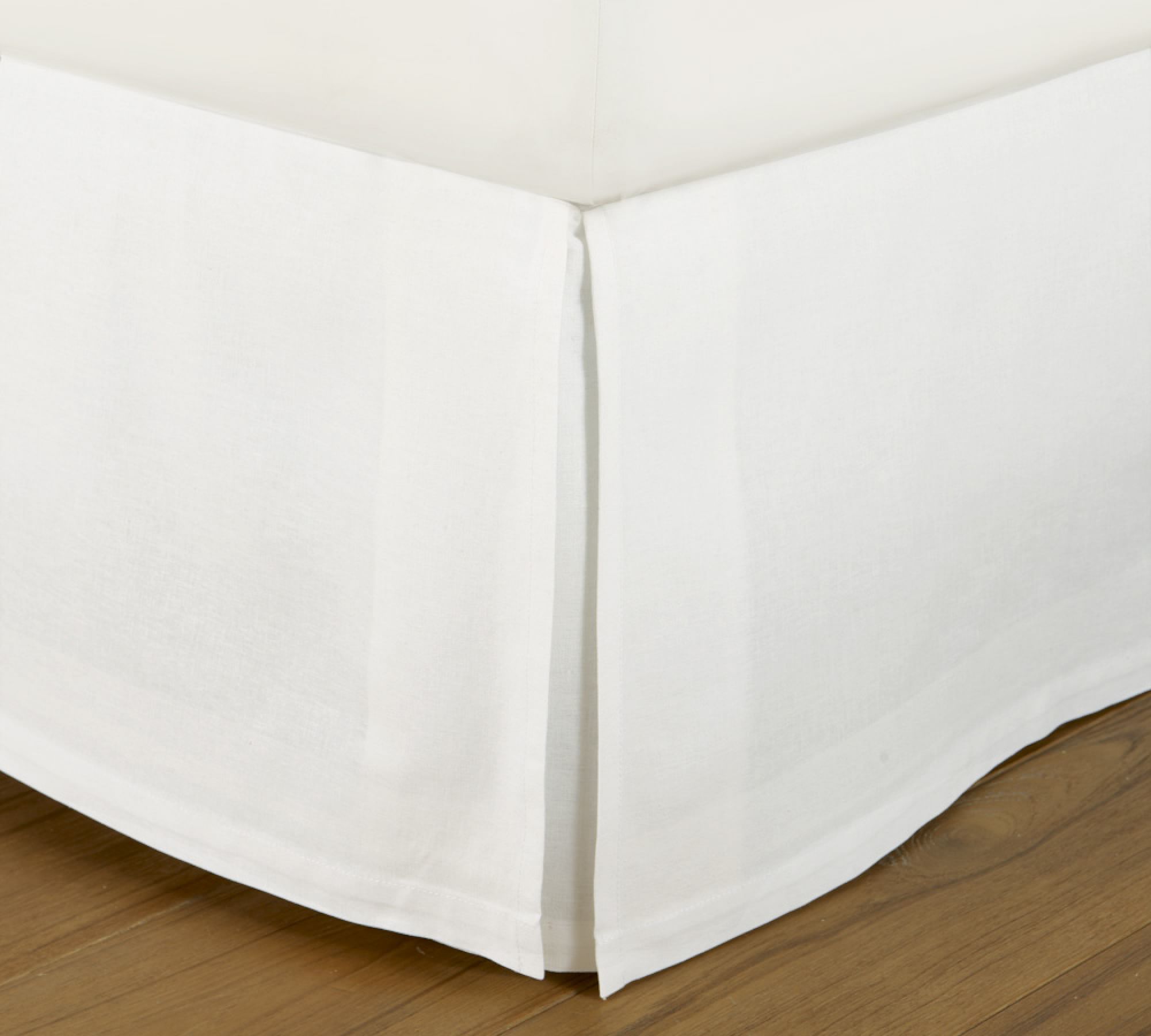 white linen bedksirt