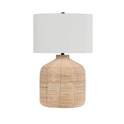This rattan table lamp is the prettiest summer accent piece for your home! #ABlissfulNest