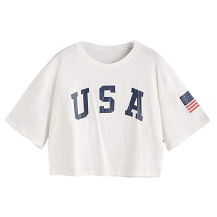 This USA cropped tee is the perfect summer tee or to wear as a swimsuit coverup! #ABlissfulNest
