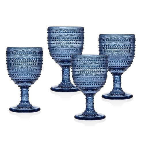 Add these blue glasses to your summer tablescape for a fun, bold touch! #ABlissfulNest