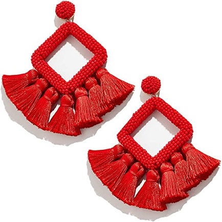 These red statement earrings the perfect, festive 4th of July earrings to style all summer long! #ABlissfulNest