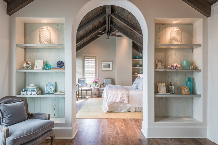 This beautiful coastal styled bedroom suite designed by Old Sea Grove Homes is so stunning! #ABlissfulNest