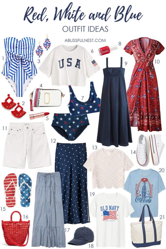Red, White and Blue Summer Outfit Ideas