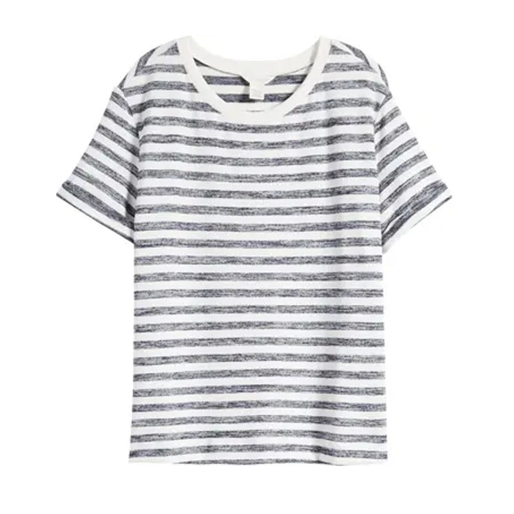This striped crewneck t-shirt is the most perfect, basic summer tee! #ABlissfulNest