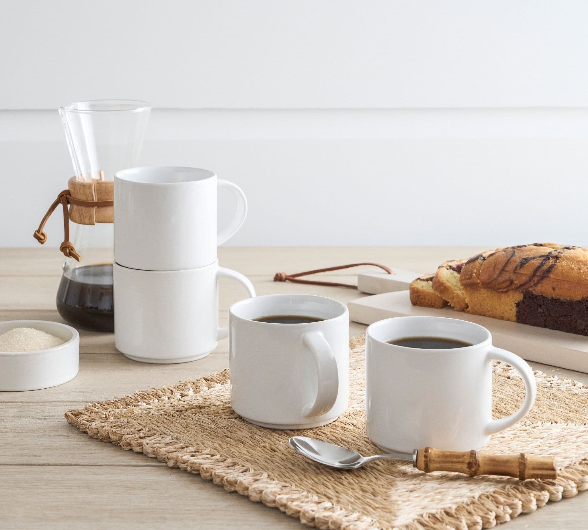 white coffee mugs for a coffee bar