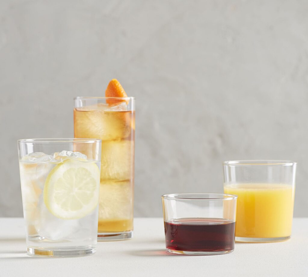 drinking glasses to use on a coffee bar