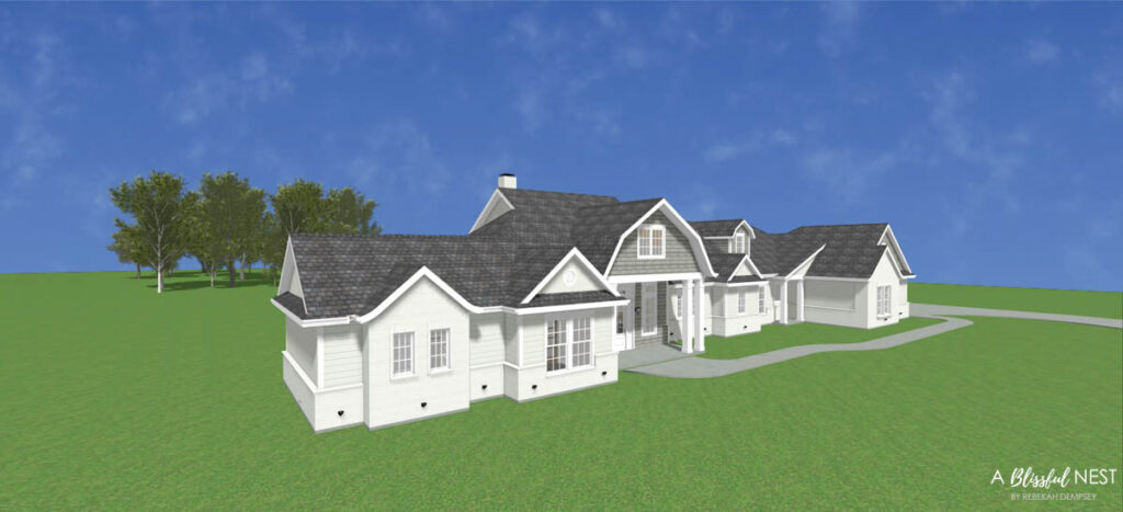side view of exterior elevation drawing 