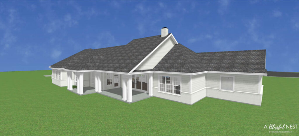 back exterior elevation drawing