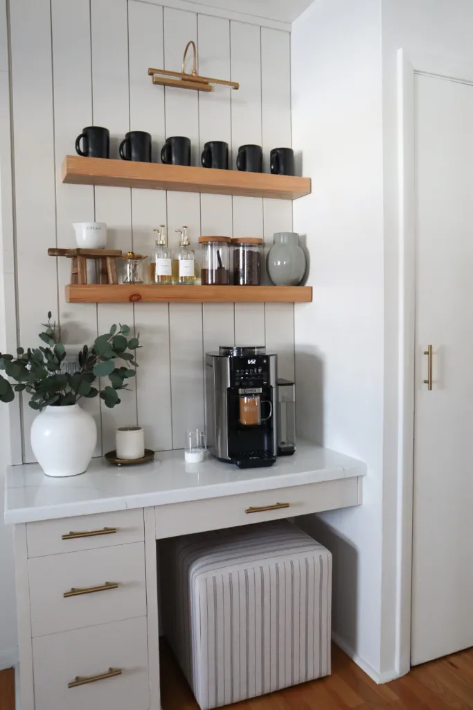 A Pretty Kitchen Coffee Station and Other Premium Kitchen Comforts