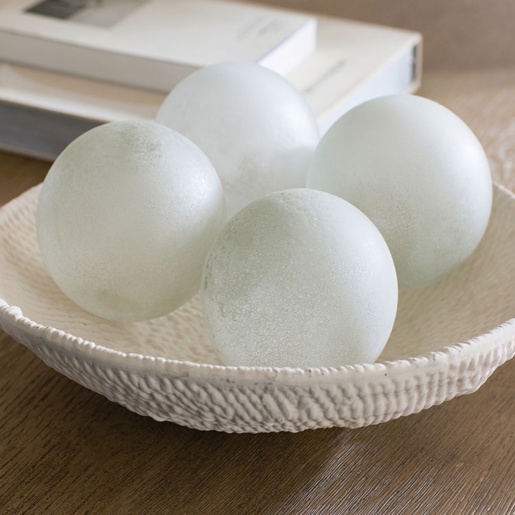 These frosted glass spheres are so pretty to add to your home decor this season! #ABlissfulNest