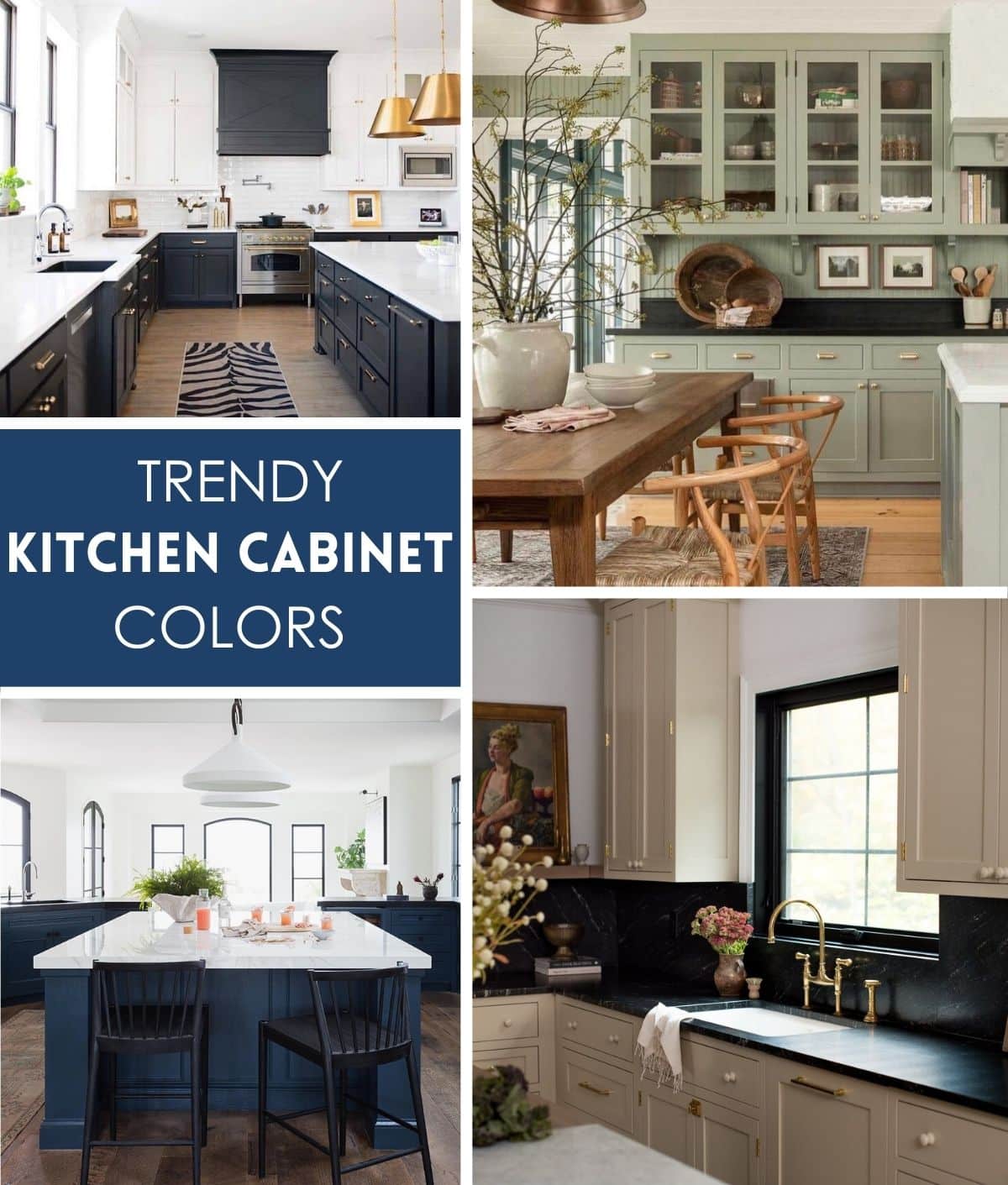 various trendy kitchen cabinet colors