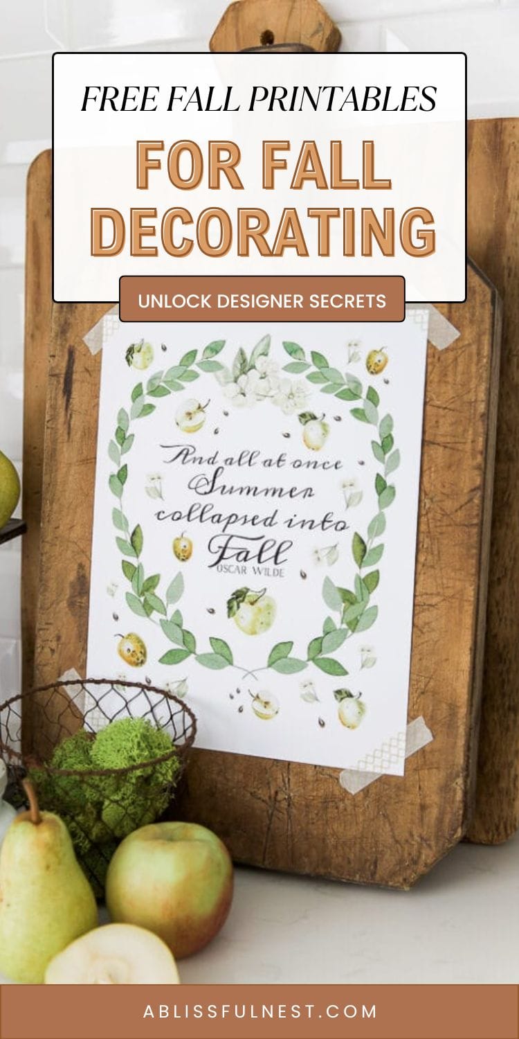 Free Fall Printables For Fall Decorating | A Blissful Nest