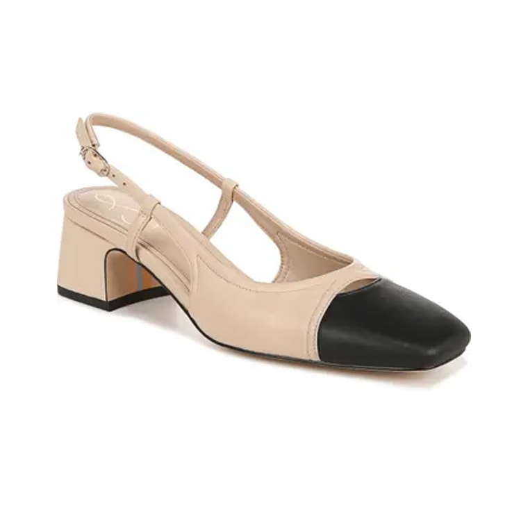 These colorblock slingback pumps have a designer look to them and are so classic! #ABlissfulNest