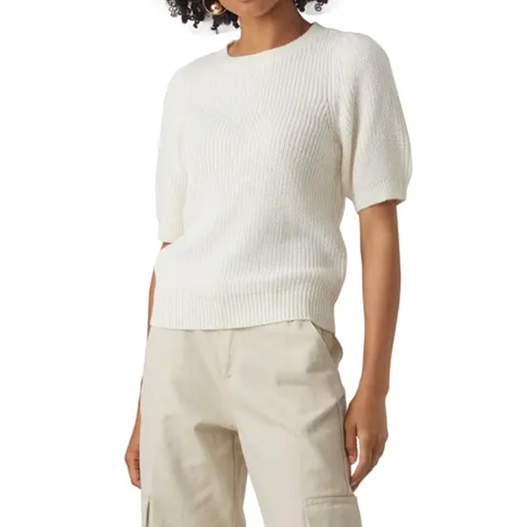 This white puff sleeve sweater is under $50! #ABlissfulNest