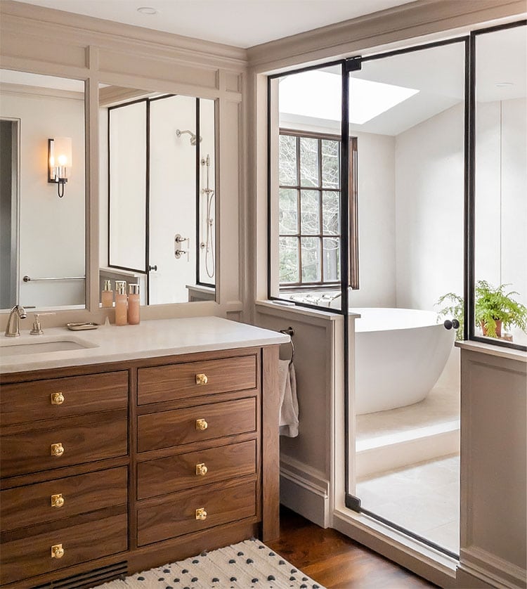 This beautiful bathroom designed by Cutting Edge Homes is simply stunning! #ABlissfulNest