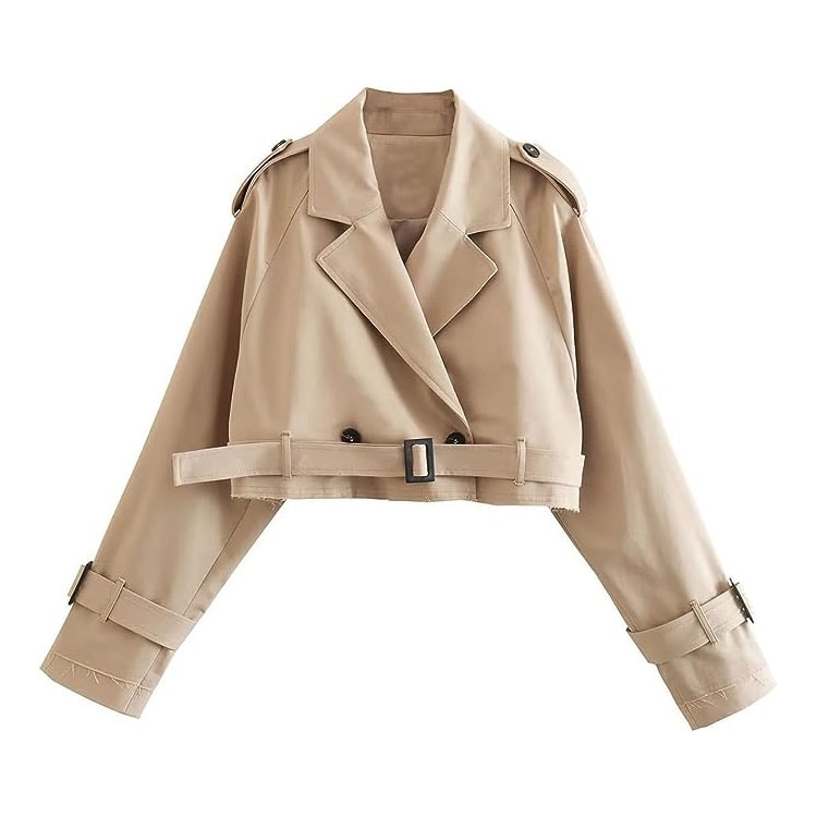 This cropped trench coat is perfect for fall and under $50! #ABlissfulNest