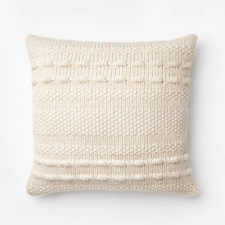 This bobble knit throw pillow is perfect for fall and it's $25! #ABlissfulNest