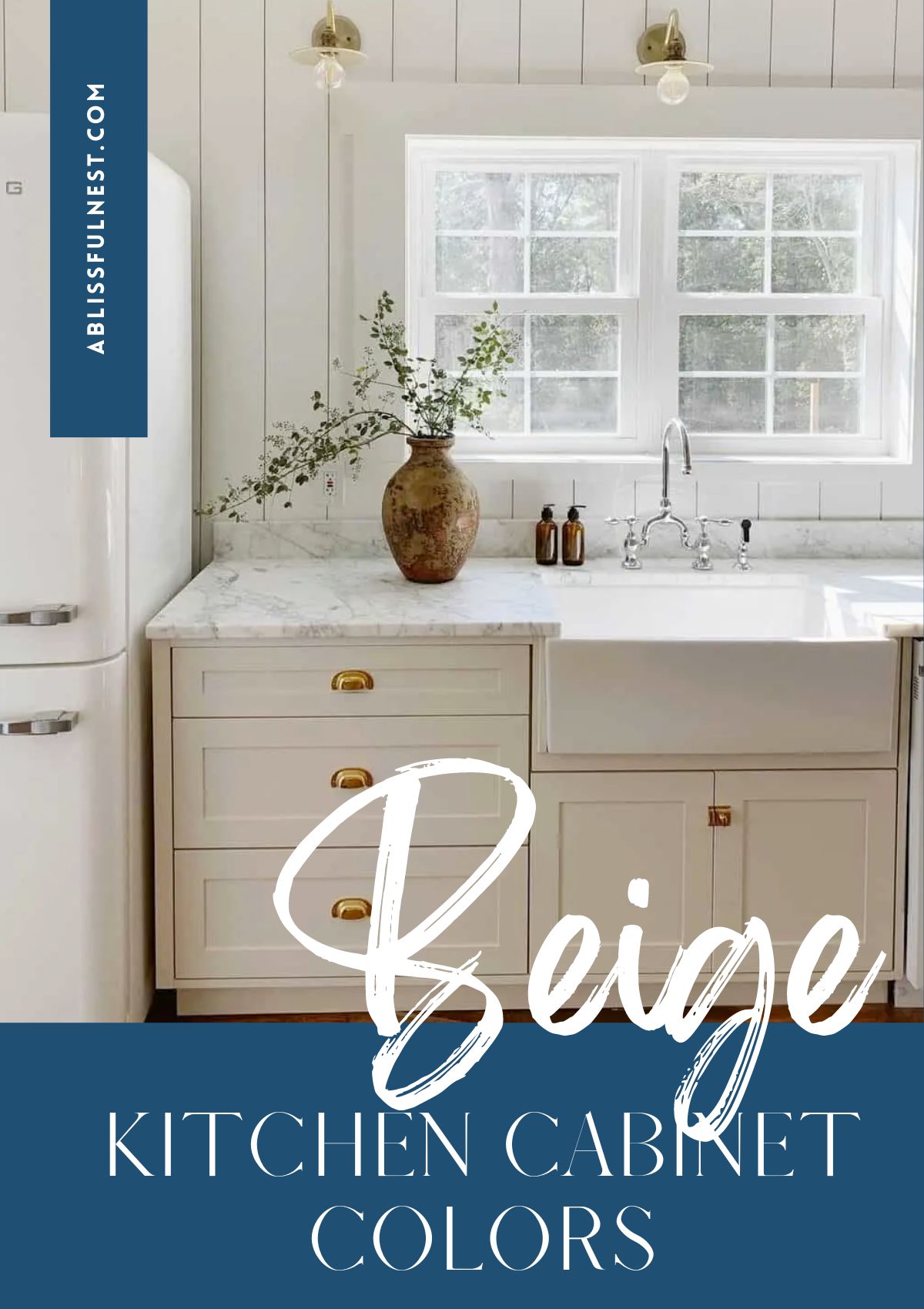 Chic Beige Kitchen Cabinets: Need Paint Colors? - Hello Lovely