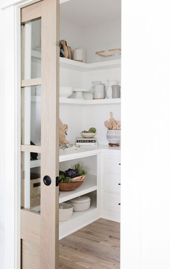 bright white pantry cabinets