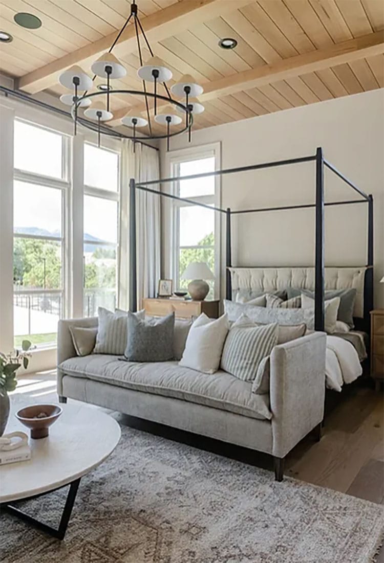 This master bedroom designed by Remedy Design Firm is so stunning and so chic! #ABlissfulNest