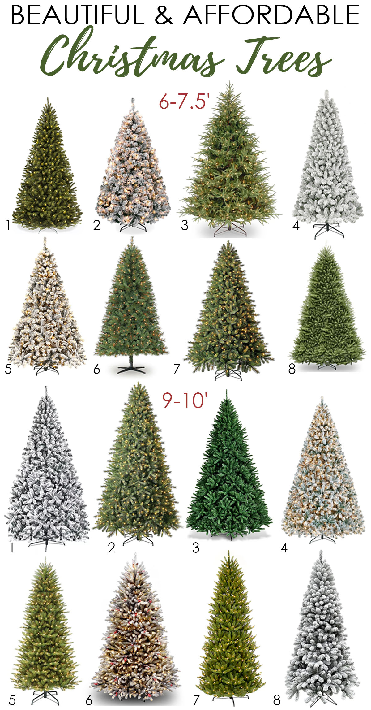 Beautiful artificial Christmas trees to add to your home this holiday season! #ABlissfulNest
