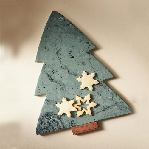 This tree shaped marble cheese board is a holiday hosting must have! #ABlissfulNest