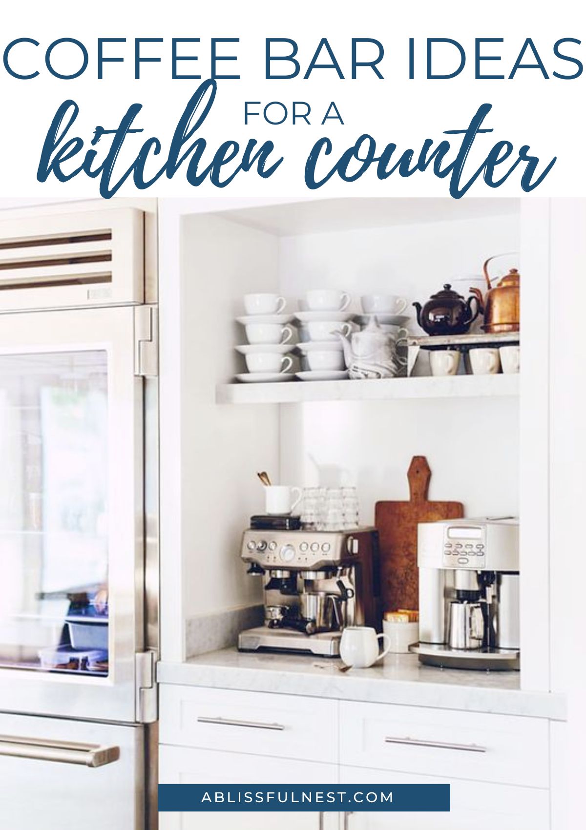 coffee bar with espresso machine on kitchen counter