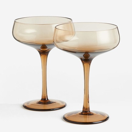These champagne coupes are under $30 and the perfect hostess gift under $50! #ABlissfulNest