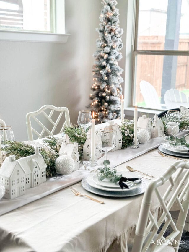 Christmas Table Setting With Neutral Accents | A Blissful Nest