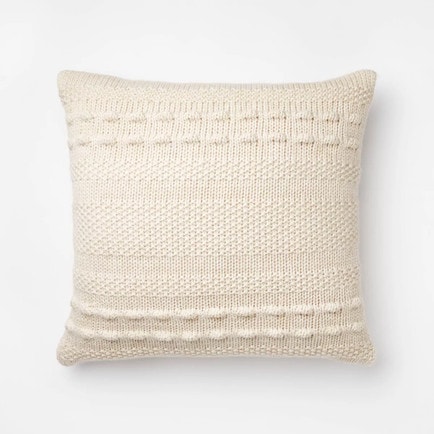 This bobble knit throw pillow is only $30 and perfect to incorporate into your holiday decor this season! #ABlissfulNest