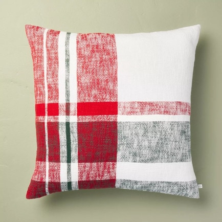 This festive plaid throw pillow is perfect to add to your home for the holidays! #ABlissfulNest