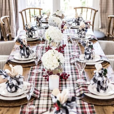 Image for Traditional Plaid Christmas Table