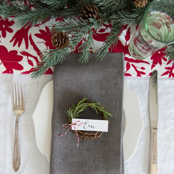 Image for Rosemary Wreath Place Card Table Setting