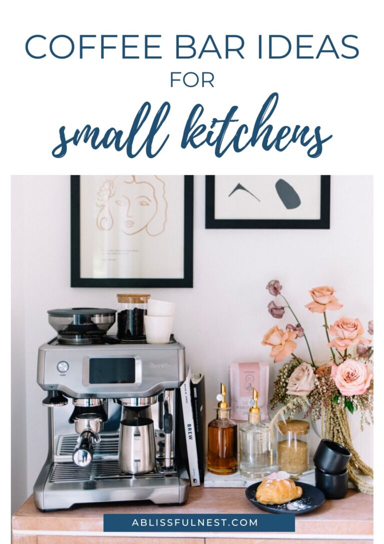 Coffee Bar Ideas For Small Kitchens | A Blissful Nest