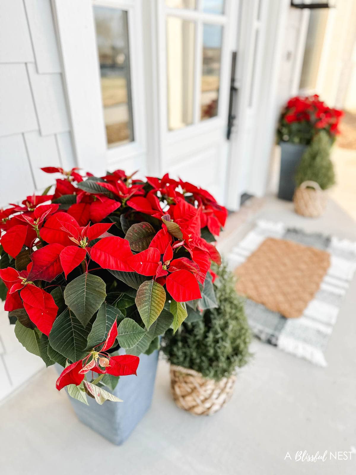 Red And White Christmas Porch