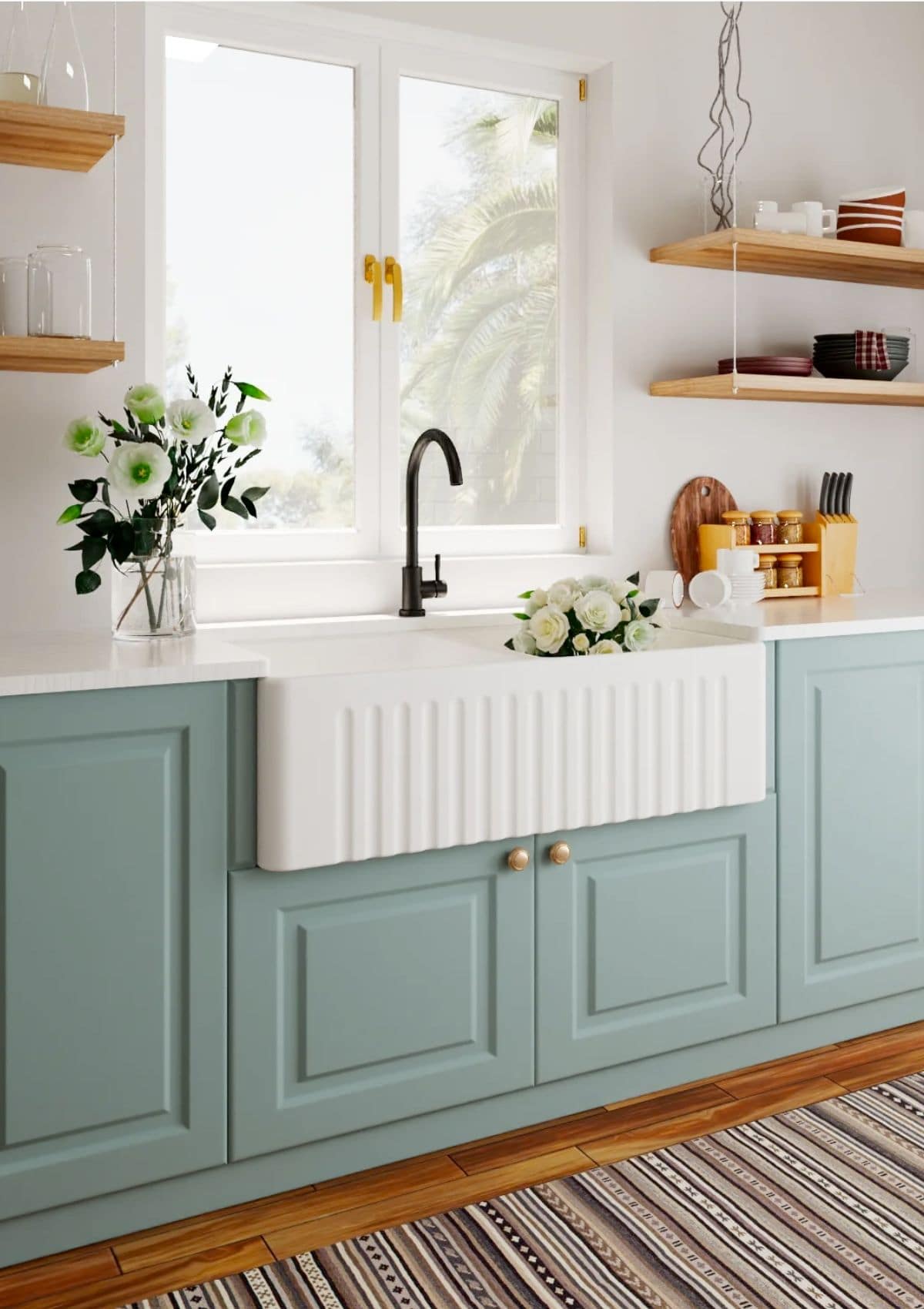 Blue Green Kitchen Cabinet Colors