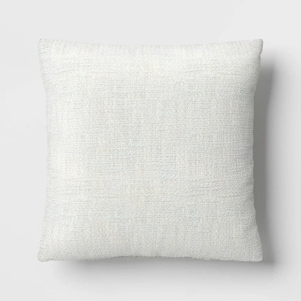 This textured woven throw pillow will match with all of your spring throw pillows this season! #ABlissfulNest