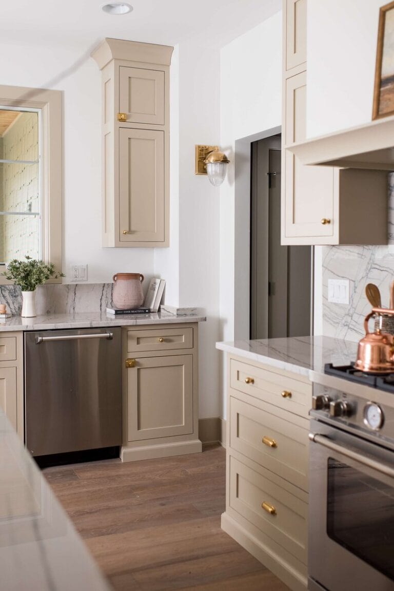 Taupe Kitchen Cabinet Colors | A Blissful Nest