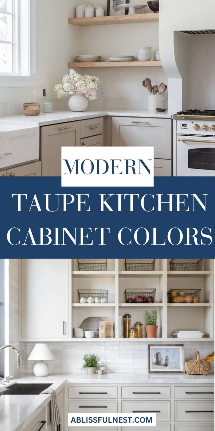 Taupe Kitchen Cabinet Colors | A Blissful Nest