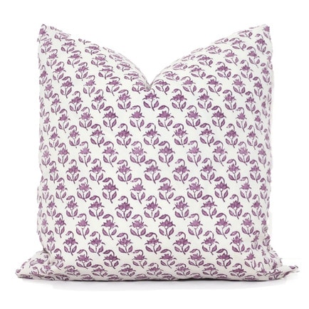 This purple floral throw pillow is perfect to add to your living room this spring! #ABlissfulNest