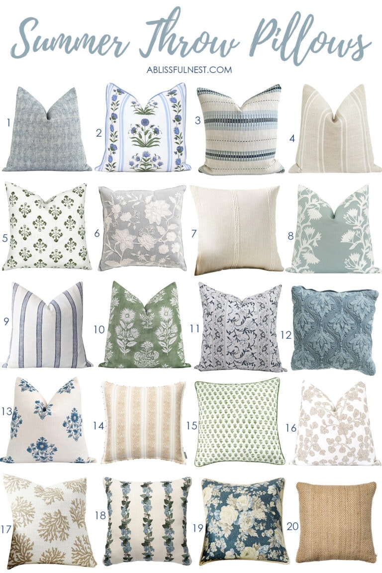 Beautiful Summer Throw Pillows - A Blissful Nest