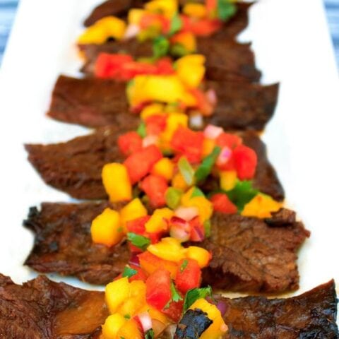 Image for Sweet Ginger Grilled Flank Steak With Spicy Watermelon Salsa