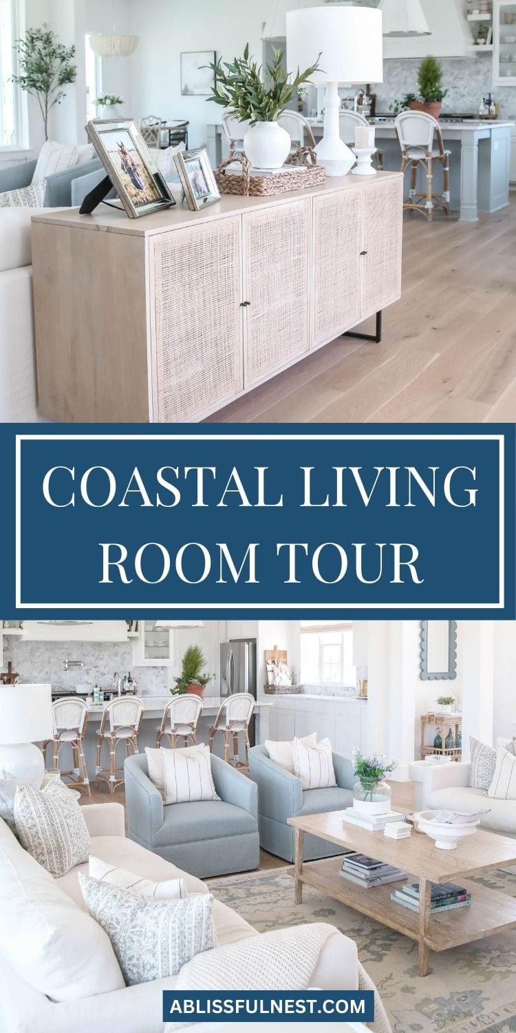 Coastal Living Room Tour | A Blissful Nest